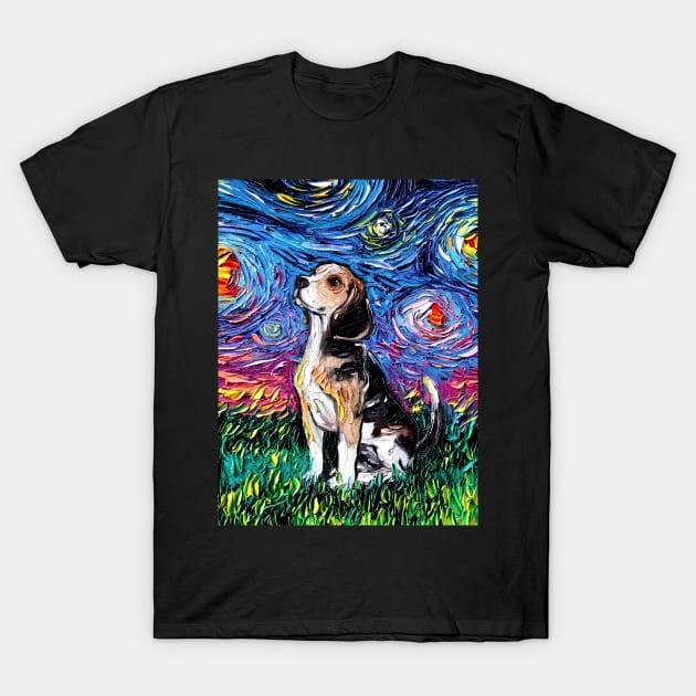 Beagle Night T-Shirt by sagittariusgallery